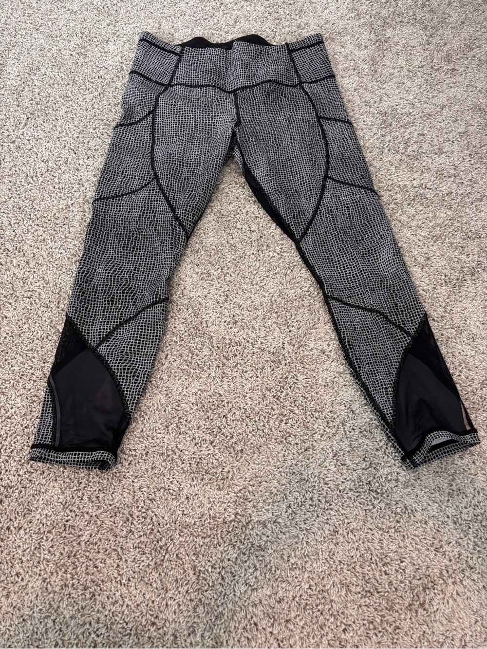 lululemon athletica Black & White Textured Athletic Leggings